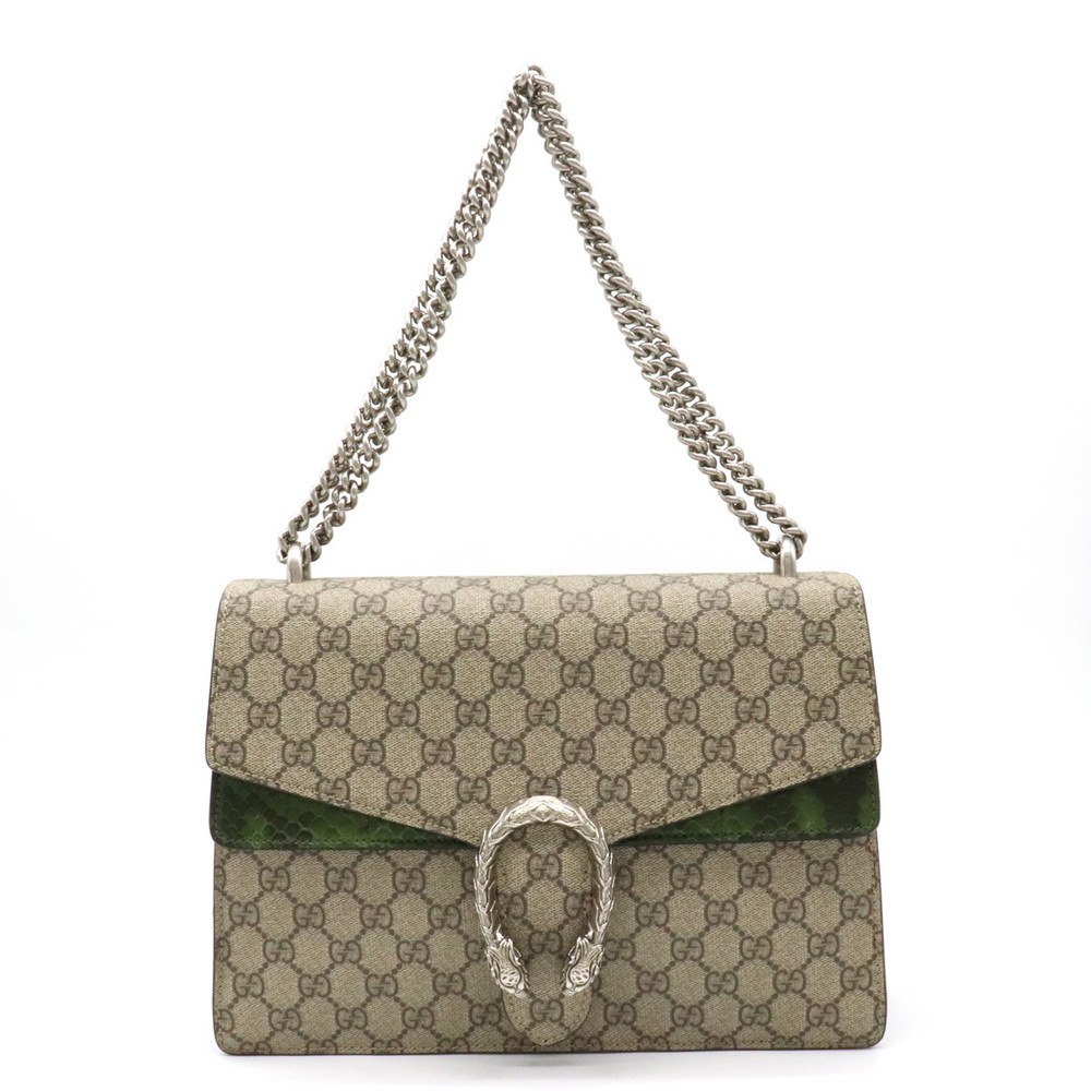 Gucci Gg Supreme Dionysus Python Shoulder Bag Bei… - image 1